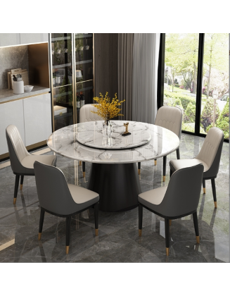 Modern simple dining table and chairs combination household light luxury marble dining table