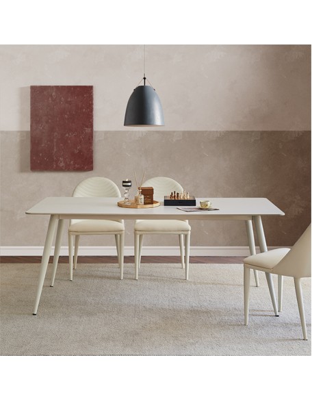 Pure White Slate Cream Style Dining Table