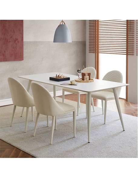 Pure White Slate Cream Style Dining Table