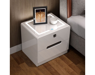 Smart Nightstand with Lights Light Luxury Modern Simple Bedroom Bedside Small Cabinet