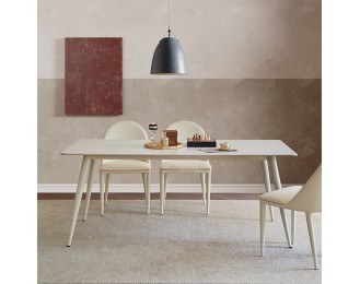 Pure White Slate Cream Style Dining Table