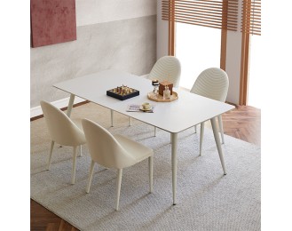 Pure White Slate Cream Style Dining Table